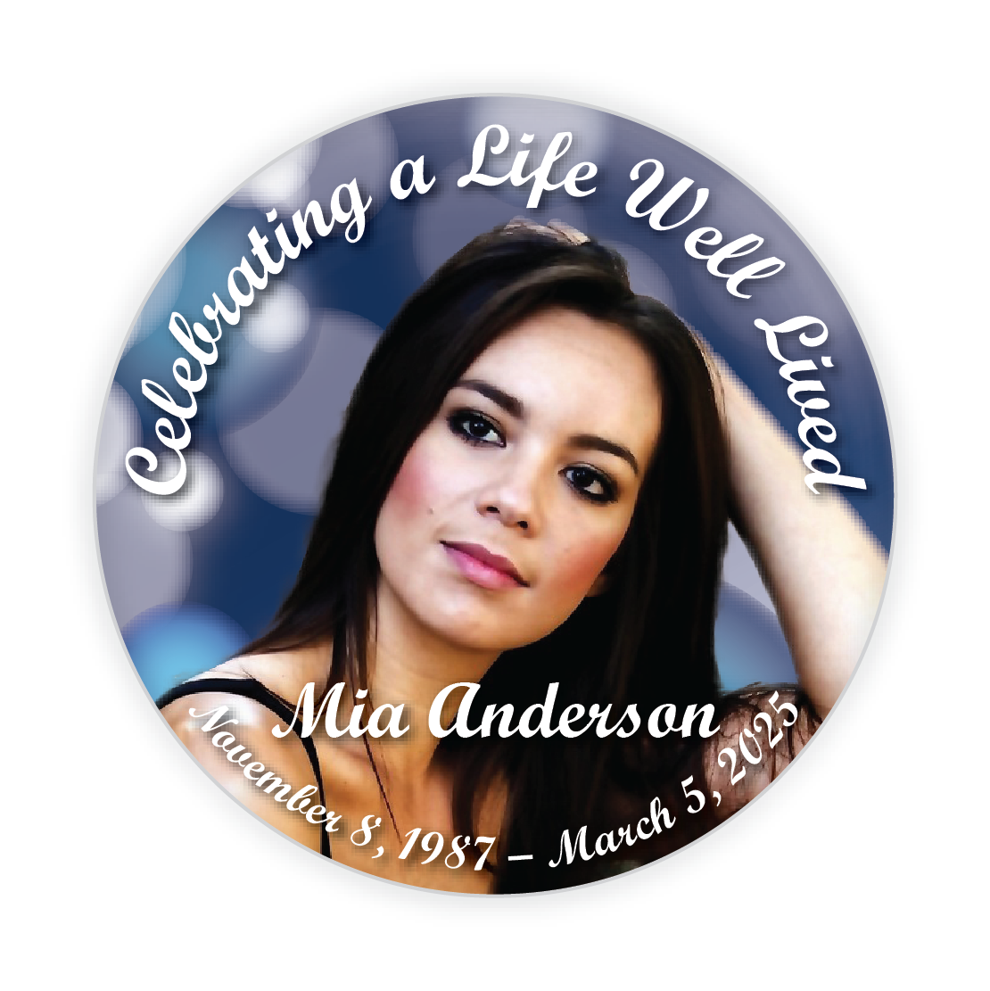 Blue Bubble Memorial Button #6001