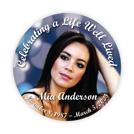 Blue Bubble Memorial Button #6001