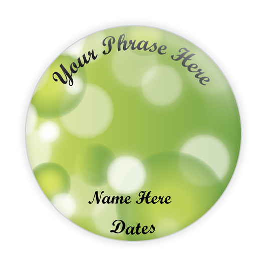 Bright Green Bubble Memorial Button #6002