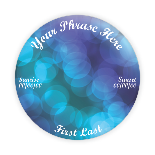 Blue & Teal Bubble Memorial Button #6004