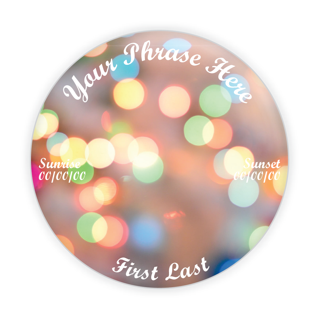 Colorful Sparkles Memorial Button #6005