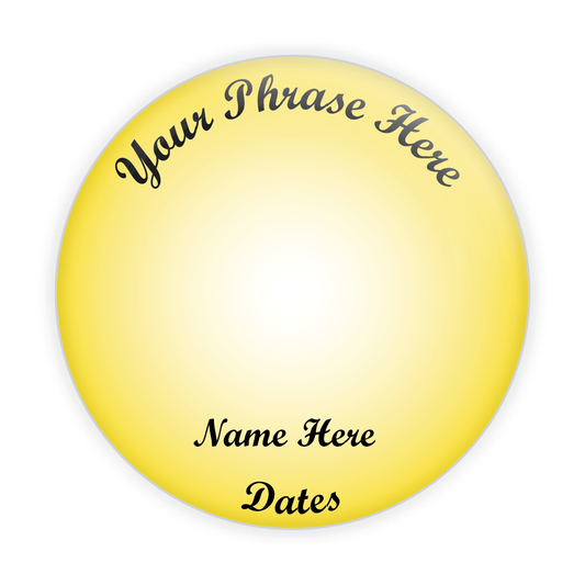 Yellow Background Memorial Button #6006