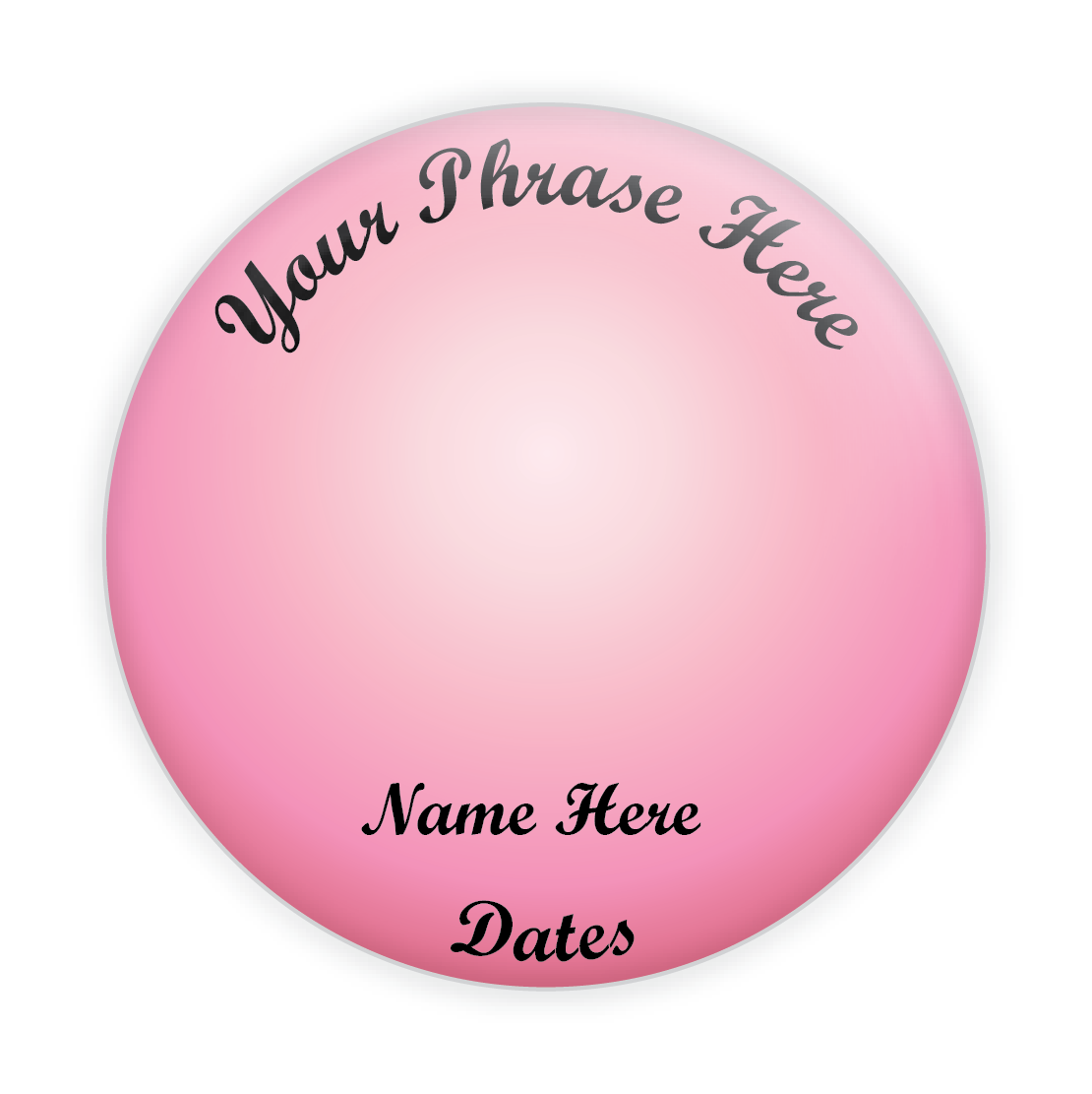 Pink Background Memorial Button #6007