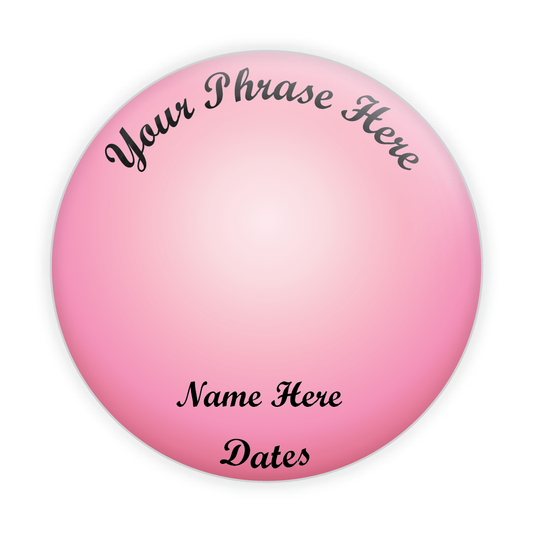 Pink Background Memorial Button #6007