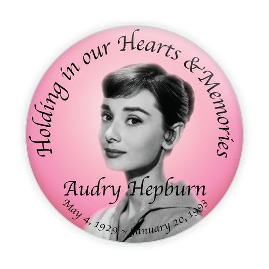 Pink Background Memorial Button #6007