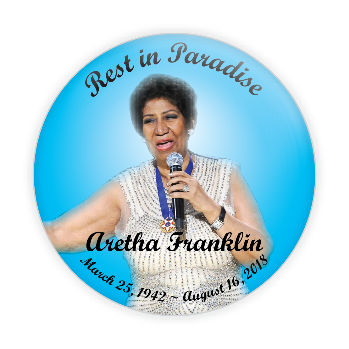 Blue Background Memorial Button #6008
