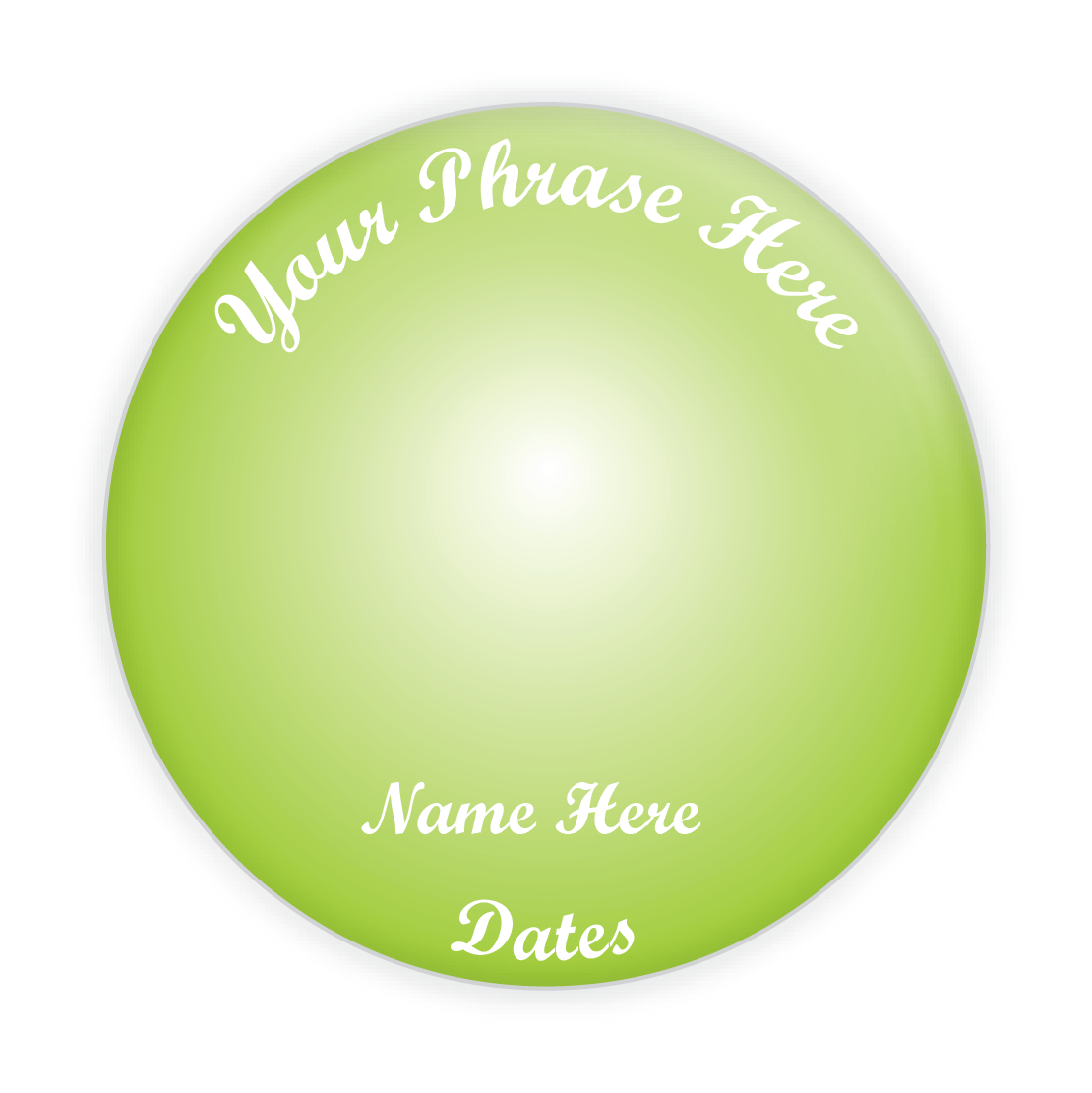 Lime Green Background Memorial Button #6009