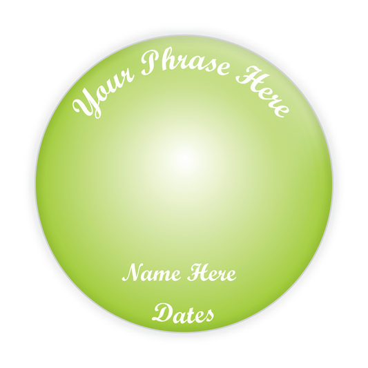 Lime Green Background Memorial Button #6009