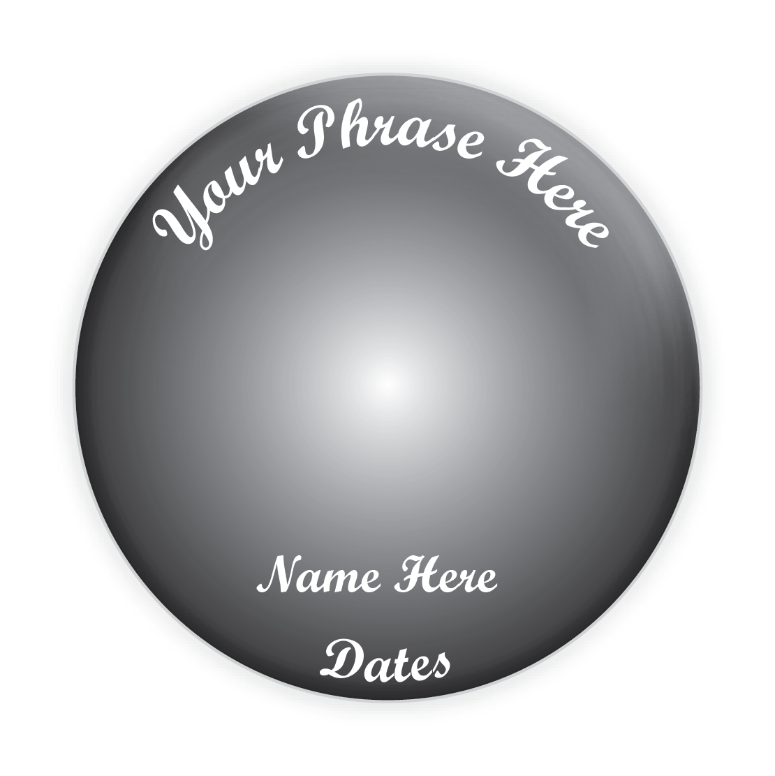 Black Background Memorial Button #6011