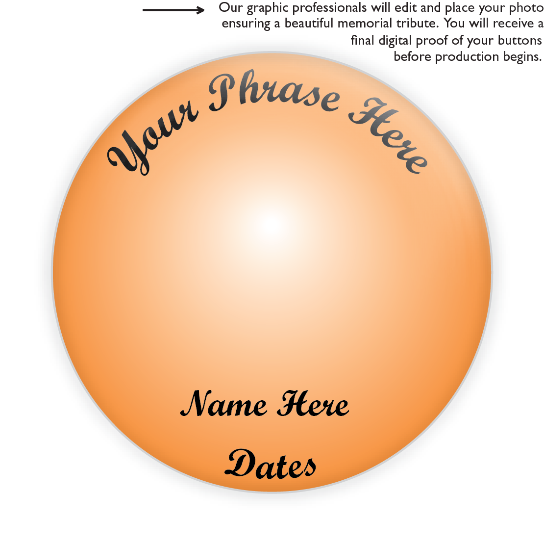 Orange Background Memorial Button #6012