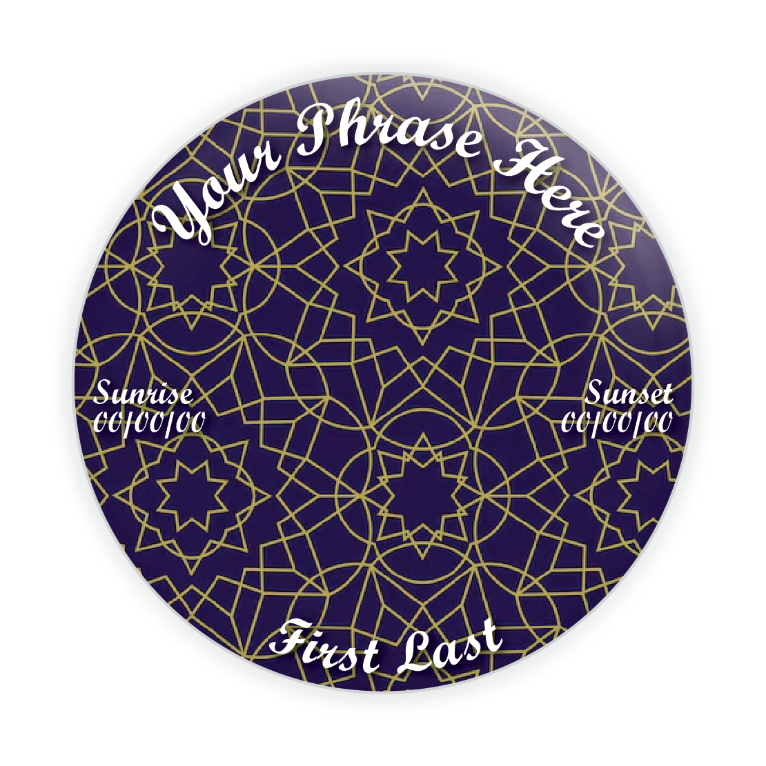 Middle East Pattern Memorial Button Background #7002