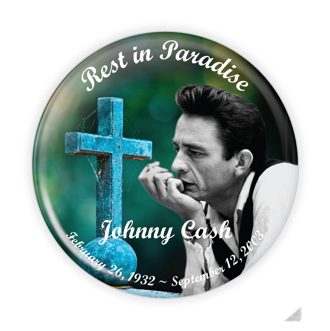 Reflective Cross Memorial Button #5001