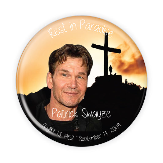Sunset with Cross Memorial Button #5002