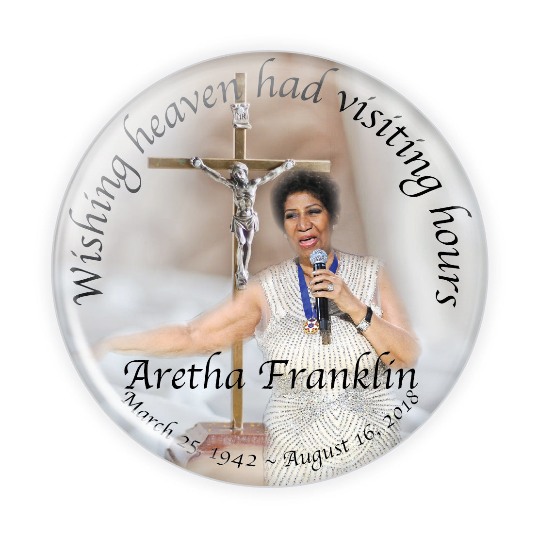 White Cross Memorial Button #5003