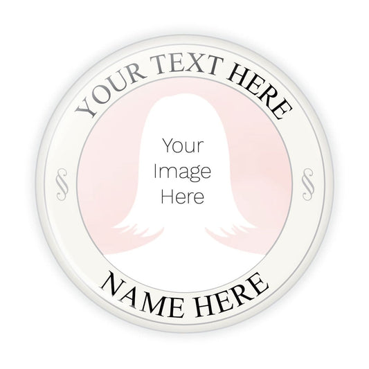 Minimalist and customizable simple tribute memorial button to honor the memory of loved ones.