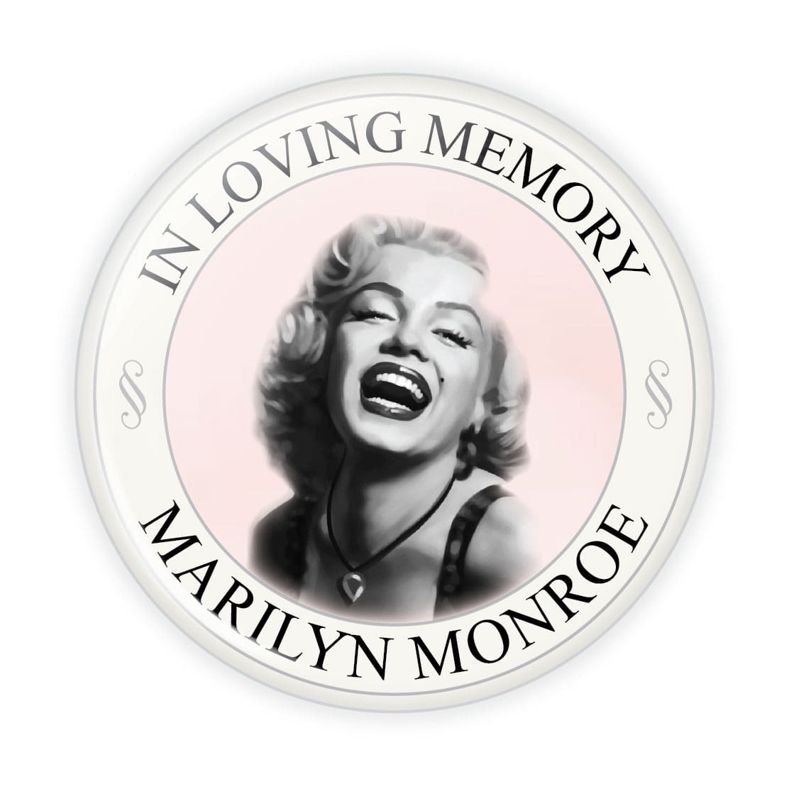 Minimalist and customizable simple tribute memorial button to honor the memory of loved ones.