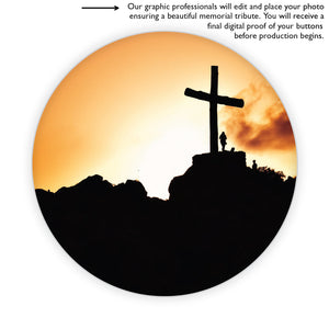 Sunset with Cross Customizable Button