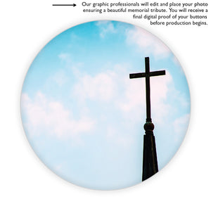 Blue Sky with Cross Personalizable Button